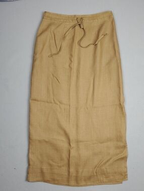 Saint Tropez Wear Linen Maxi Skirt in Light Tan